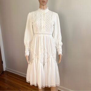 ELLIE MAKIR NEW YORK Long Sleeve Midi Dress Style No.EL-084-A White XS